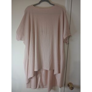 SHEIN Curve Pink Criss Cross Back High Low Top